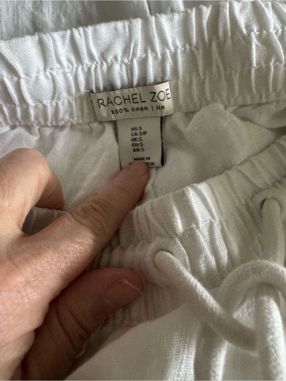 Rachel Zoe woman’s White Linen Drawstring Jogger Pants